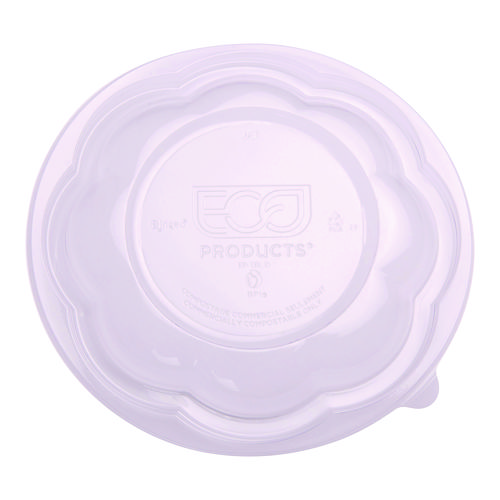 Picture of Renewable and Compostable Lids for 24, 32 and 48 oz Salad Bowls, Clear, Plastic, 300/Carton