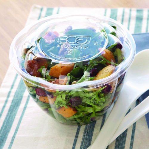 Picture of Salad Bowls, 48 oz, 6.69" Diameter x 4.38"h, Clear, Plastic, 300/Carton