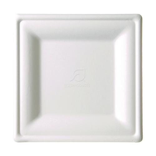 Picture of Renewable Square Molded Fiber Plates, 10.25 x 10.25, Natural White, 50/Pack, 5 Packs/Carton