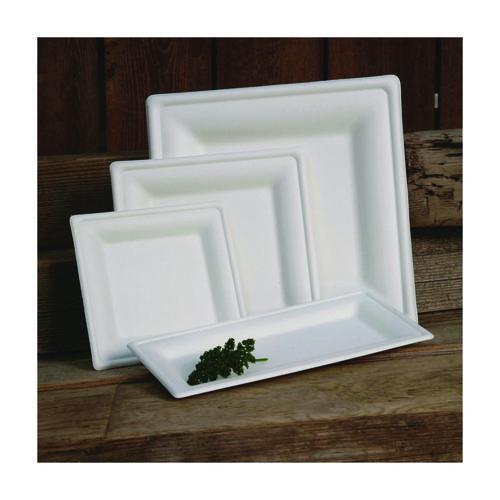 Picture of Renewable Square Molded Fiber Plates, 10.25 x 10.25, Natural White, 50/Pack, 5 Packs/Carton