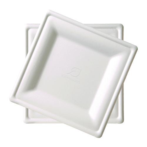 Picture of Renewable Square Molded Fiber Plates, 10.25 x 10.25, Natural White, 50/Pack, 5 Packs/Carton