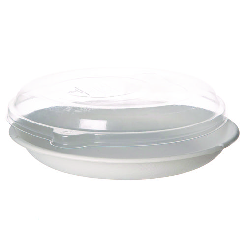 Picture of WorldView Renewable Molded Fiber Containers, 9" Diameter x 1.4"h, White, 400/Carton