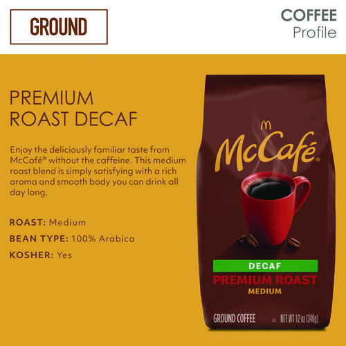 Picture of Ground Coffee, Premium Roast Decaf, 12 oz Bag