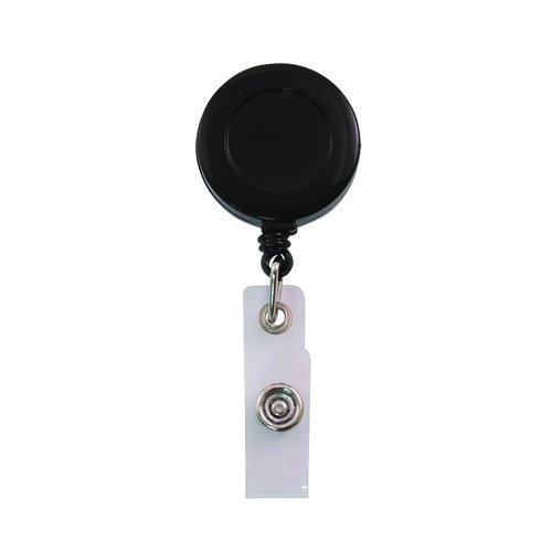 Clip-On+Badge+Reel%2C+Extends+30%26quot%3B%2C+Black%2C+25%2FPack