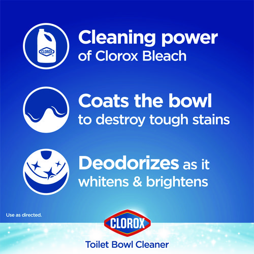 Picture of Disinfecting Toilet Bowl Cleaner with Bleach, Rain Clean Scent, 24 oz Bottle, 2/Pack