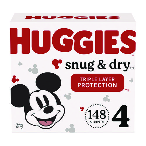 Picture of Snug and Dry Diapers, Size 4, 22 lbs to 37 lbs, 148/Carton