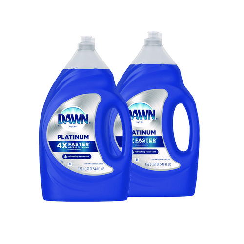 Picture of Platinum Liquid Dish Detergent, Refreshing Rain, 54.8 oz Bottle, 2/Pack