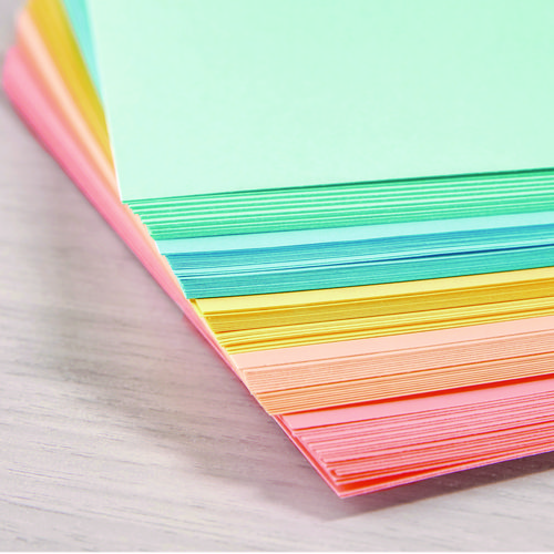 Picture of Color Cardstock -"Punchy Pastels" Assortment, 65 lb Cover Weight, 8.5 x 11, Assorted, 100/Pack