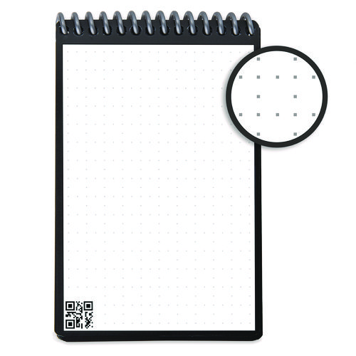 Picture of Mini Notepad, Black Cover, Dot Grid Rule, 3 x 5.5, White, 48 Sheets