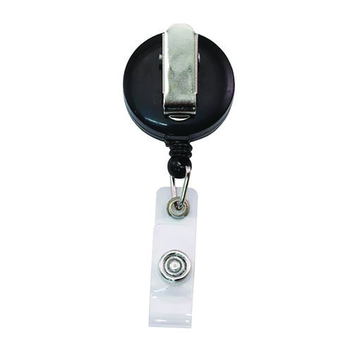 Clip-On+Badge+Reel%2C+Extends+30%26quot%3B%2C+Black%2C+12%2FPack