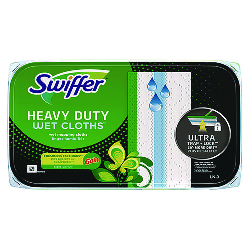 Picture of Heavy-Duty Wet Refill Cloths, 8 x 10, Gain Original Scent, White, 10 Cloths/Tub