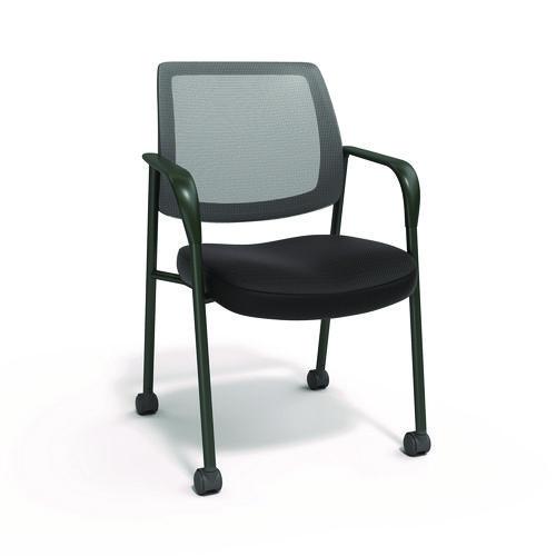 Picture of Essentials Mesh Back Fabric Guest Chair, 24.41" x 23.62" x 35.04", Black Seat, Black Back, Black Frame