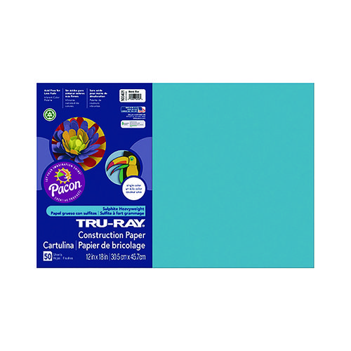 Picture of Tru-Ray Construction Paper, 70 lb Text Weight, 12 x 18, Atomic Blue, 50/Pack