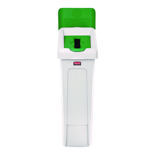 Slim+Jim+Recycling+Station+Kit%2C+1-Stream+Paper%2C+23+gal%2C+Plastic%2C+Green%2FGray