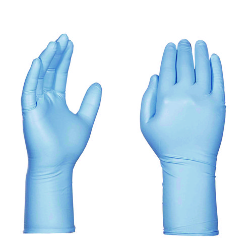 Picture of Blue Nitrile Exam Gloves, Powder-Free, Medium, Blue, 8 mil, 50/Box, 10 Boxes/Carton