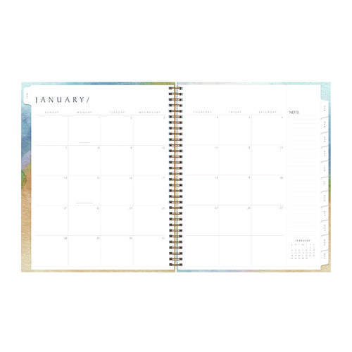 Picture of One Tree Planted Andreo Weekly/Monthly Planner, Abstract Artwork, 11" x 8.5", Blue/Sand/Green Cover, 12-Month (Jan-Dec): 2025