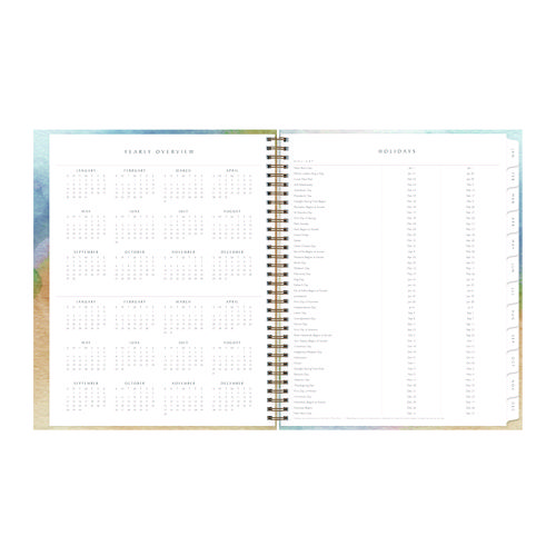 Picture of One Tree Planted Andreo Weekly/Monthly Planner, Abstract Artwork, 11" x 8.5", Blue/Sand/Green Cover, 12-Month (Jan-Dec): 2025