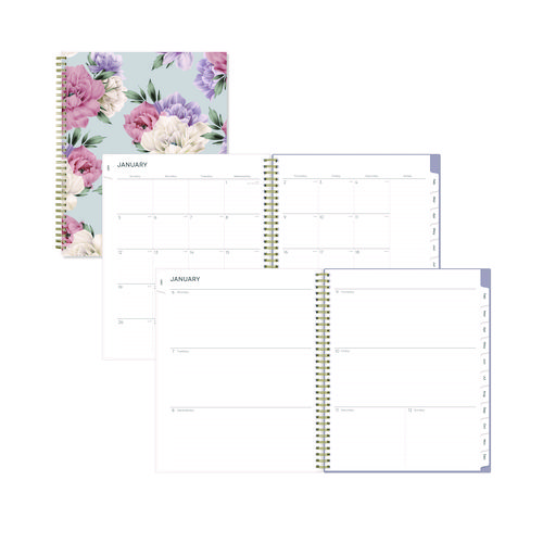 Picture of Tula Weekly/Monthly Planner, Floral Artwork, 11" x 8.5", Purple/Pink/White Cover, 12-Month (Jan to Dec): 2025