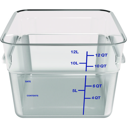 Picture of Squares Polycarbonate Food Storage Container, 12 qt, 11.13 x 11.13 x 8.25, Clear, Plastic