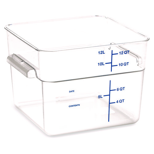 Picture of Squares Polycarbonate Food Storage Container, 12 qt, 11.13 x 11.13 x 8.25, Clear, Plastic