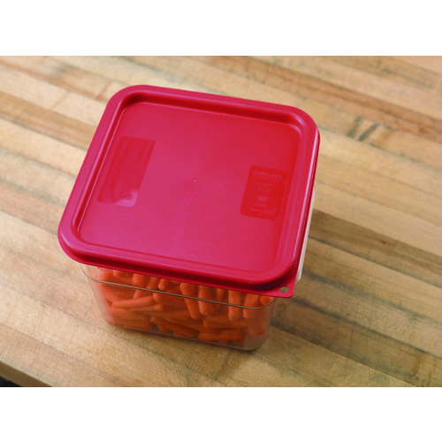 Picture of Squares Food Storage Container Lid, 9 x 9 x 0.63, Red, Plastic