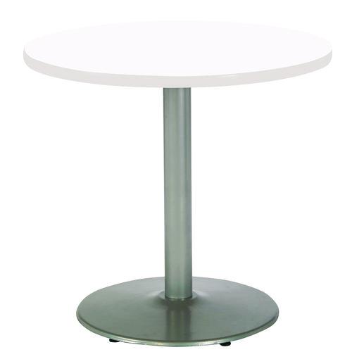 Picture of Pedestal Table with Four Navy Kool Series Chairs, Round, 36" Dia x 29h, Designer White