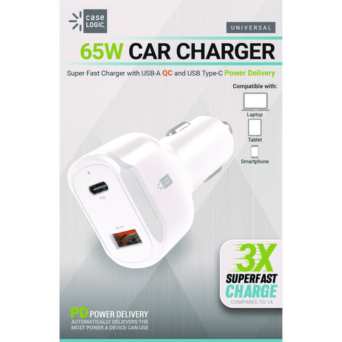 Picture of PD Car Charger, 60 W, Two 2 A Ports, White