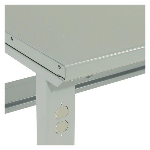 Picture of Standard Duty Steel Top Adjustable Height Workbench, 2,000 lbs, 72 x 30 x 30.88 to 36.88, Gray