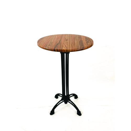 Picture of Topalit Tables, Round, 24" dia x 42"h, Teak Top, Black Aluminum Base/Legs