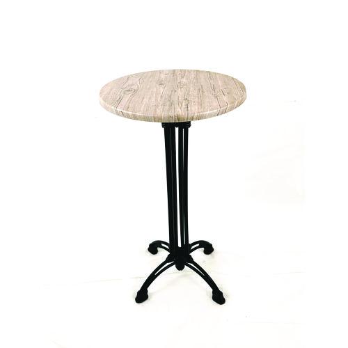 Picture of Topalit Tables, Round, 24" dia x 44"h, Washington Pine Top, Black Iron Base/Legs