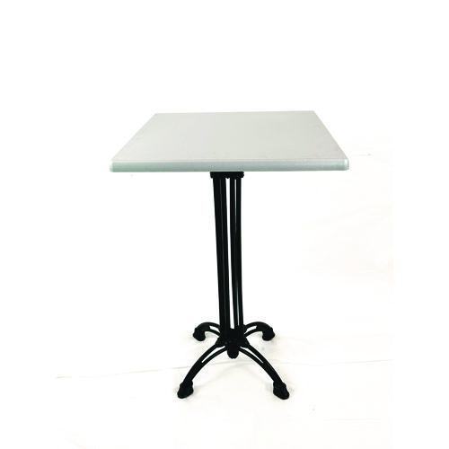 Picture of Topalit Tables, Square, 32 x 32 x 44, Brushed Silver Top, Black Iron Base/Legs