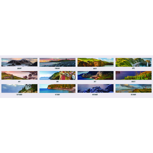 Picture of Earthscapes Recycled Monthly Desk Pad Calendar, Coastlines Photos, 22 x 17, Black Binding/Corners,12-Month (Jan-Dec): 2025