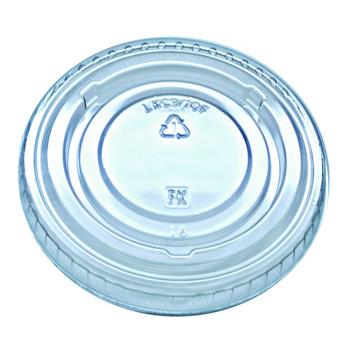 Picture of Kal-Clear/Nexclear Drink Cup Lids, Flat Lid with No Slot, Fits 9 to 10 oz Cold Cups, Clear, 2,500/Carton