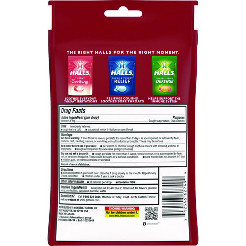 Picture of Triple Action Cough Drops, Cherry, 30/Bag, 12 Bags/Box