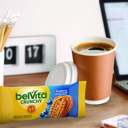 Picture of belVita Breakfast Biscuits, 1.76 oz Pack, Blueberry, 8 Packs/Box, 8 Boxes/Carton