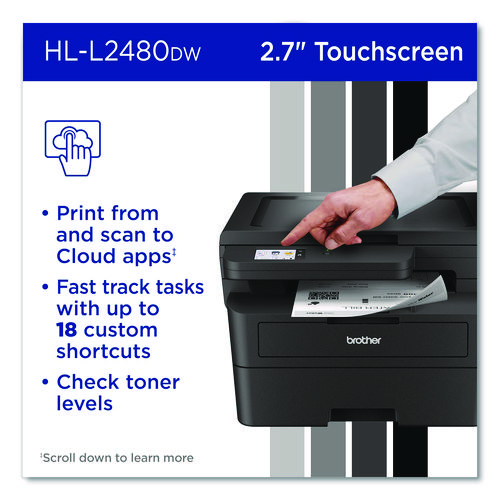 Picture of Wireless HL-L2480DW Compact Monochrome Multi-Function Laser Printer, Copy/Print/Scan