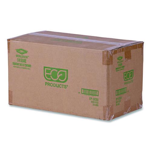 Picture of WorldView Renewable Molded Fiber Containers, 10 oz, 5.04 x 5.04 x 1.09, White, 800/Carton