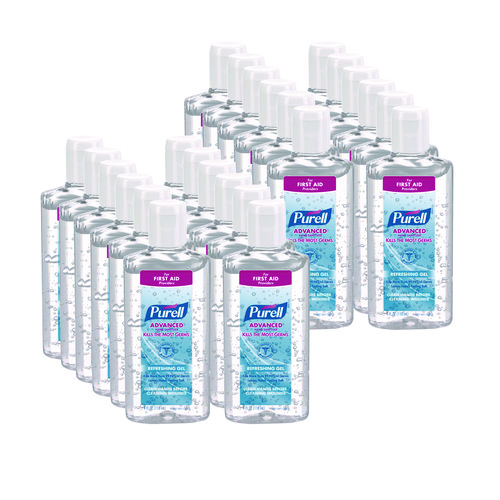 Picture of Advanced Hand Sanitizer Refreshing Gel, 4 oz Flip-Cap Bottle, Clean Scent, 24/Carton