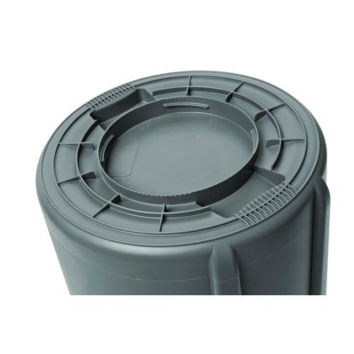 Picture of Vented Round Brute Container, 10 gal, Plastic, Gray