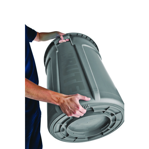 Picture of Vented Round Brute Container, 10 gal, Plastic, Gray