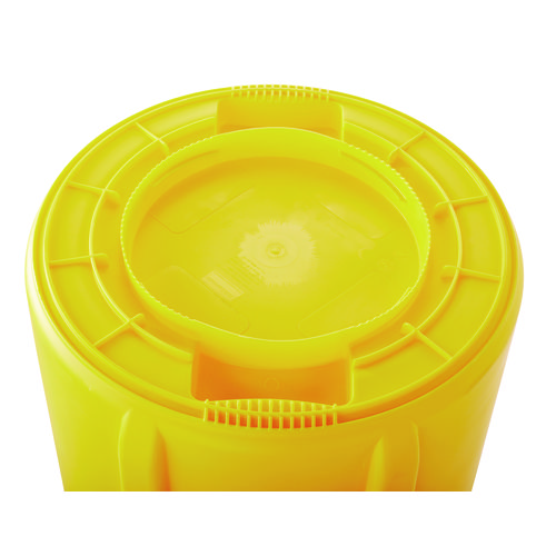 Picture of Vented Round Brute Container, 32 gal, Plastic, Yellow