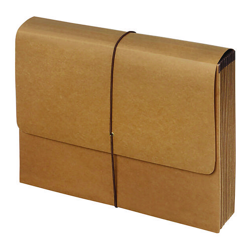 Picture of Kraft Indexed Expanding File, 12 Sections, Elastic Cord Closure, 1/12-Cut Tabs, Letter Size, Brown