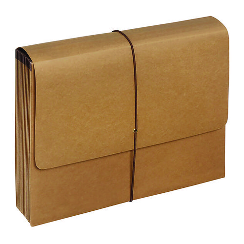 Picture of Kraft Indexed Expanding File, 12 Sections, Elastic Cord Closure, 1/12-Cut Tabs, Letter Size, Brown