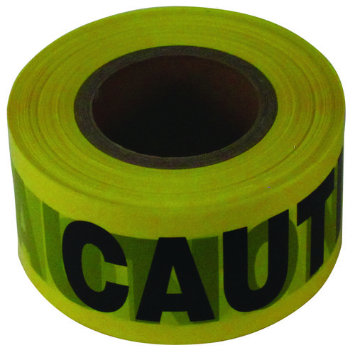 Picture of Site Safety Barrier Tape, "Caution" Text, 3" x 1,000 ft, Yellow/Black