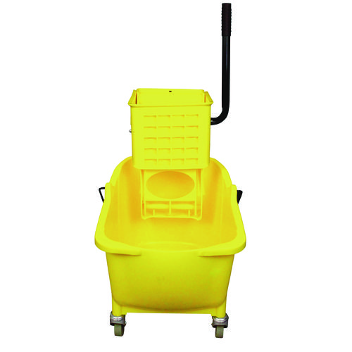 Picture of Side-Press Wringer and Plastic Bucket Combo, 12 to 32 oz, Yellow