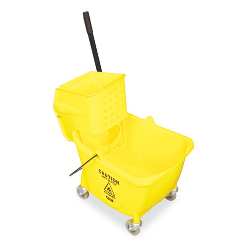 Picture of Side-Press Wringer and Plastic Bucket Combo, 12 to 32 oz, Yellow