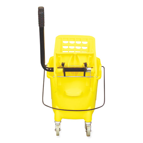 Picture of Side-Press Wringer and Plastic Bucket Combo, 12 to 32 oz, Yellow