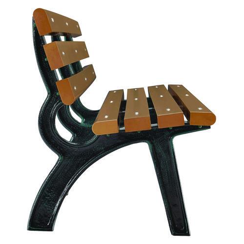 Picture of Recycled Plastic Benches with Back, 72" x 23" x 28", Tan Seat/Back, Black Base
