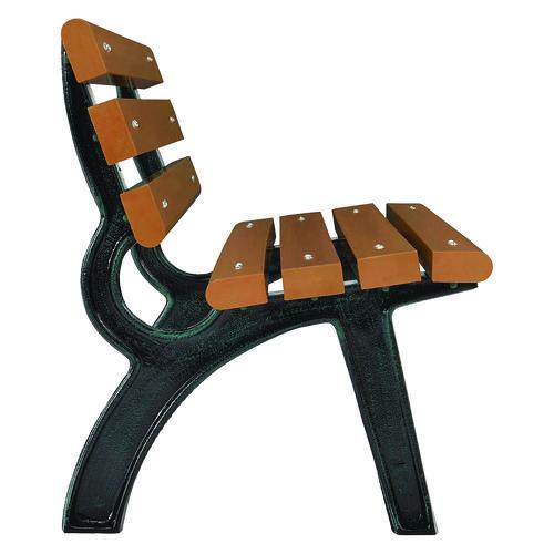 Picture of Recycled Plastic Benches with Back, 48" x 23" x 28", Tan Seat/Back, Black Base