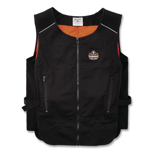 Picture of Chill-Its 6260 Lightweight Phase Change Cooling Vest with Packs, Cotton/Poly, 2X-Large/3X-Large, Black